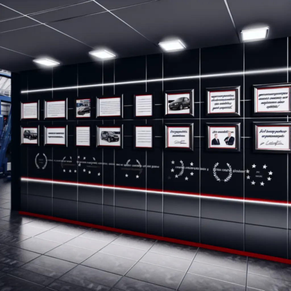 Ściana z wydrukowanymi opiniami klientów serwisu PolandVenue